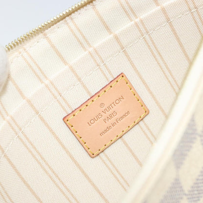 Louis Vuitton Neverfull Pochette Damier, WHITE, CANVAS, Clutche & pouche