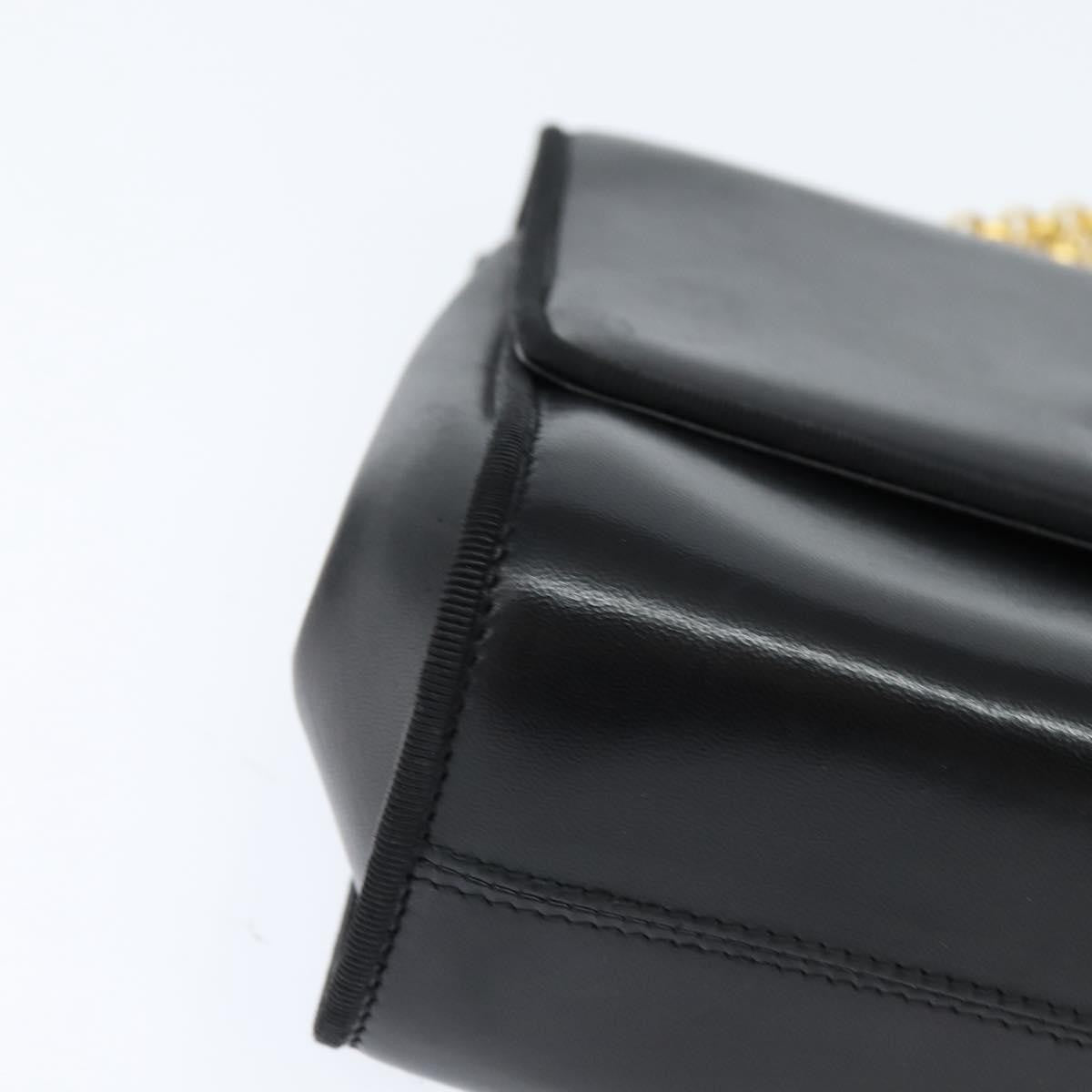 Salvatore Ferragamo Chain Flap Shoulder Bag Leather, BLACK, LEATHER, Shoulder bag