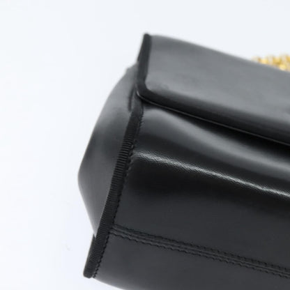 Salvatore Ferragamo Chain Flap Shoulder Bag Leather, BLACK, LEATHER, Shoulder bag