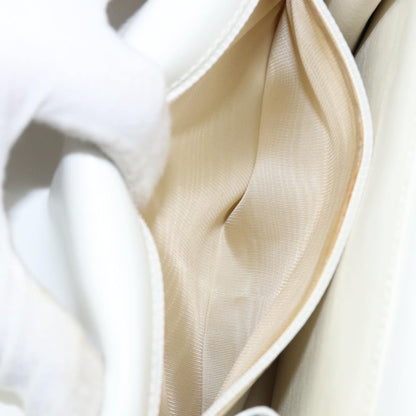 Celine Gancini Handbag Leather, WHITE, LEATHER, Handbag