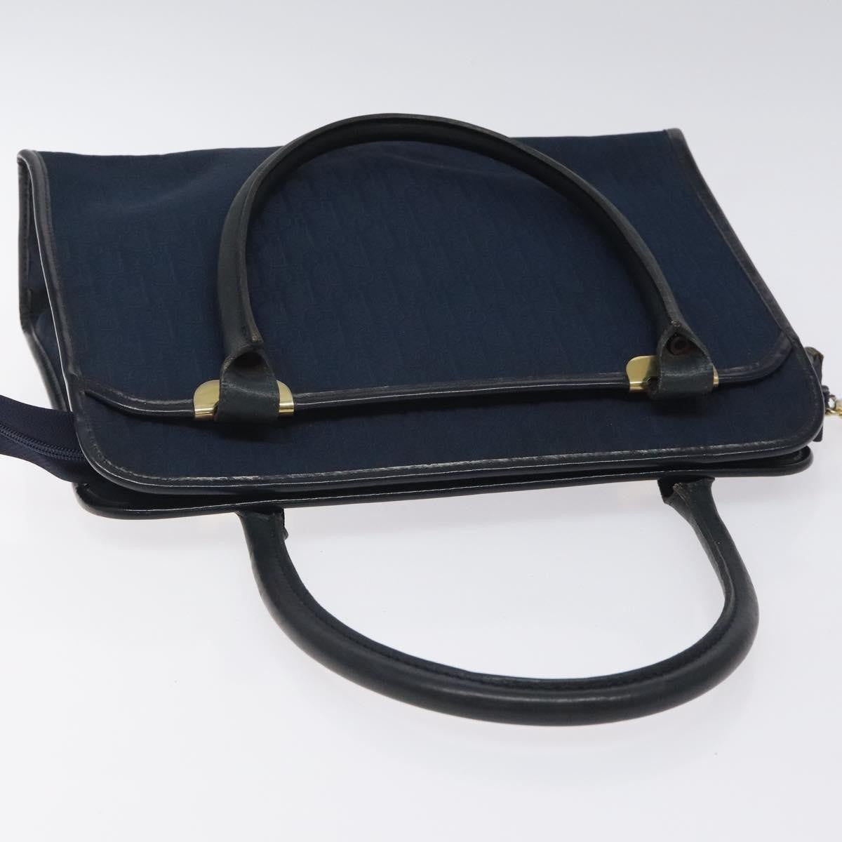 Christian Dior Vintage Trotter Handbag Canvas, NAVY, CANVAS, Handbag