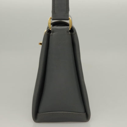 Gucci 1973 Top Handle Bag Leather, GRAY, LEATHER, Handbag