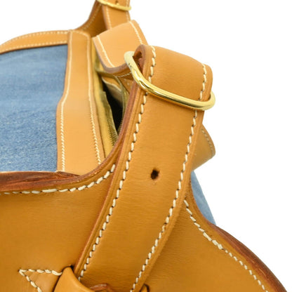 Hermes Sac Doremi Bag Denim with Leather, Blue, Denim, Shoulder Bag
