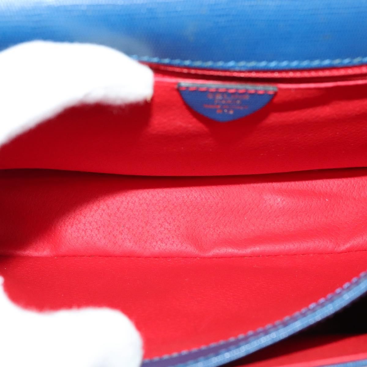 Celine Vintage Circle Logo Crossbody Bag Leather, BLUE, LEATHER, Crossbody bag