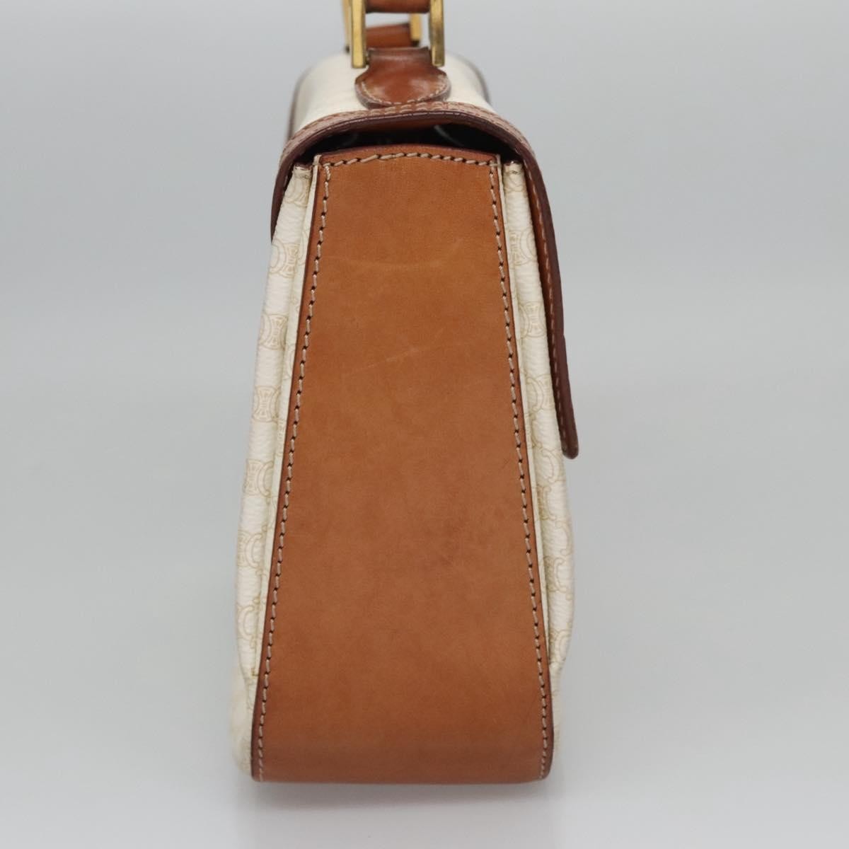 Celine Vintage Convertible Top Handle Bag Macadam Coated Canvas, WHITE, CANVAS, Handbag