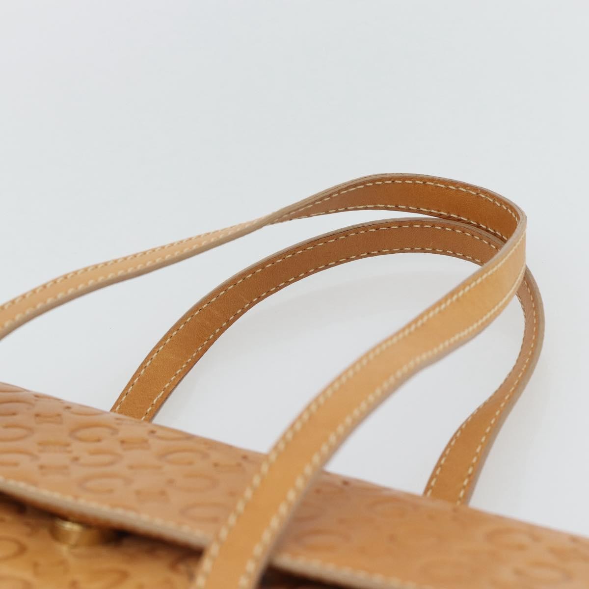 Celine C Macadam Handbag Canvas, Beige, Canvas, Handbag