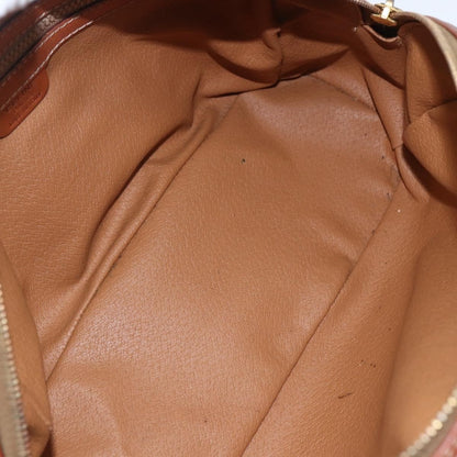 Celine Vintage Macadam Handbag Canvas and Leather, BROWN, CANVAS, Handbag