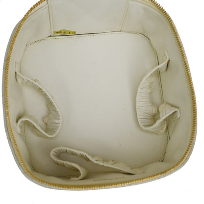 Chanel Classic Vanity Case Quilted Caviar, WHITE, LEATHER, Toiletry Case