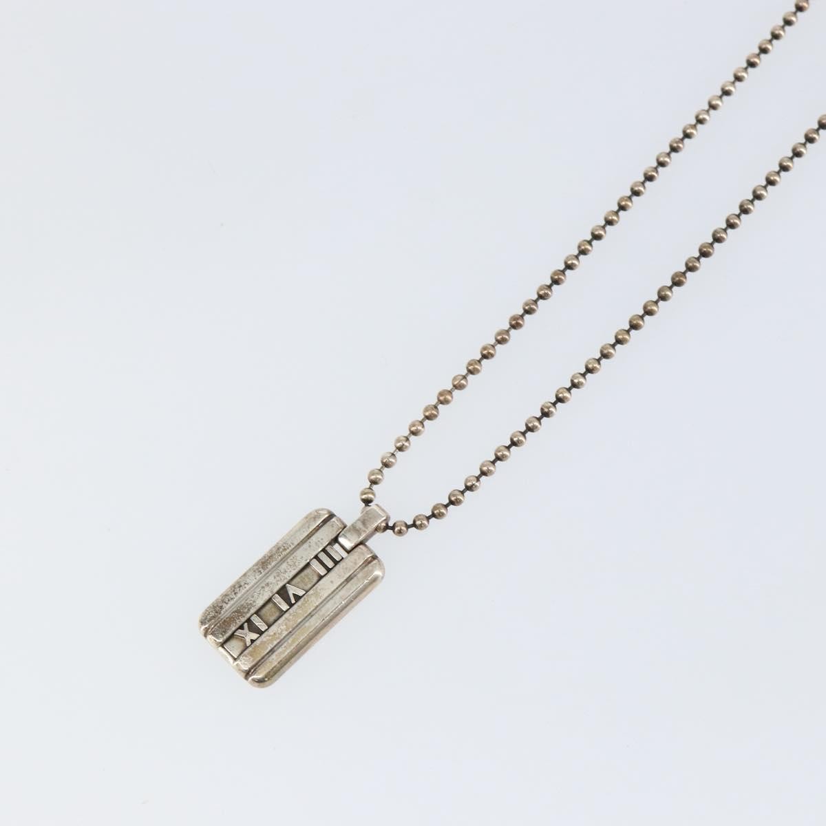 Tiffany & Co. Atlas Bar Pendant Necklace Silver 925, SILVER, SILVER, Necklace