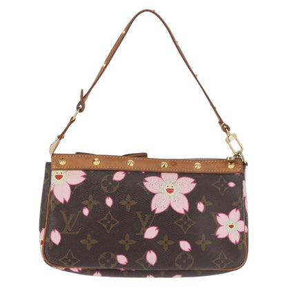 Louis Vuitton Pochette Accessoires Limited Edition Cherry Blossom Monogram, BROWN, CANVAS, Clutche & pouche
