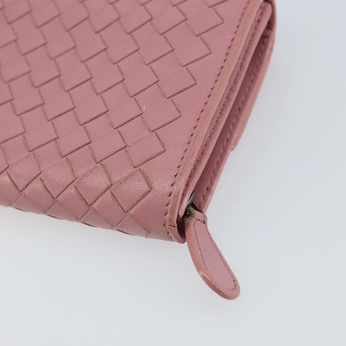 Bottega Veneta Intrecciato Long Zip  Wallet Leather, PINK, LEATHER, Wallets