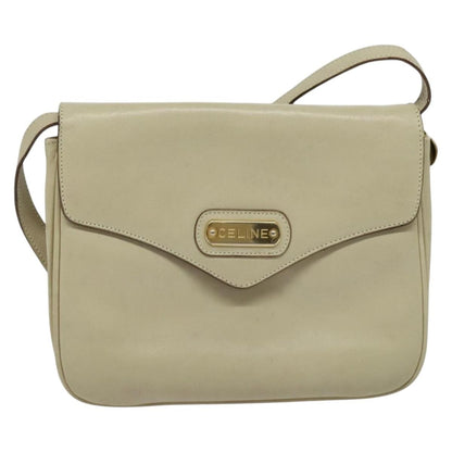 Celine Shoulder Bag Leather, BEIGE, LEATHER, Shoulder bag