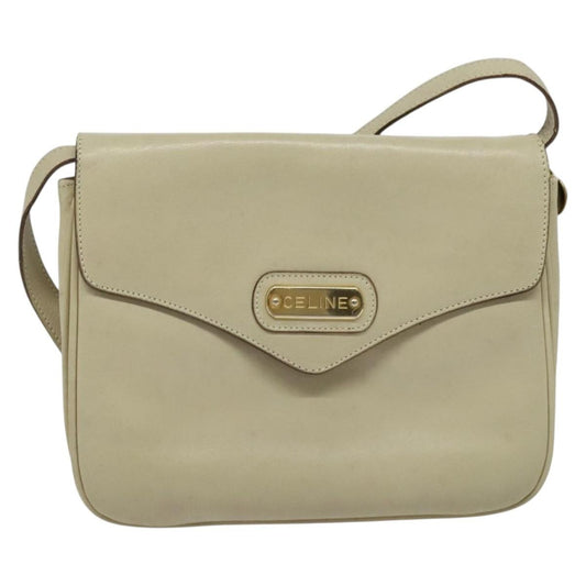 Celine Shoulder Bag Leather, BEIGE, LEATHER, Shoulder bag