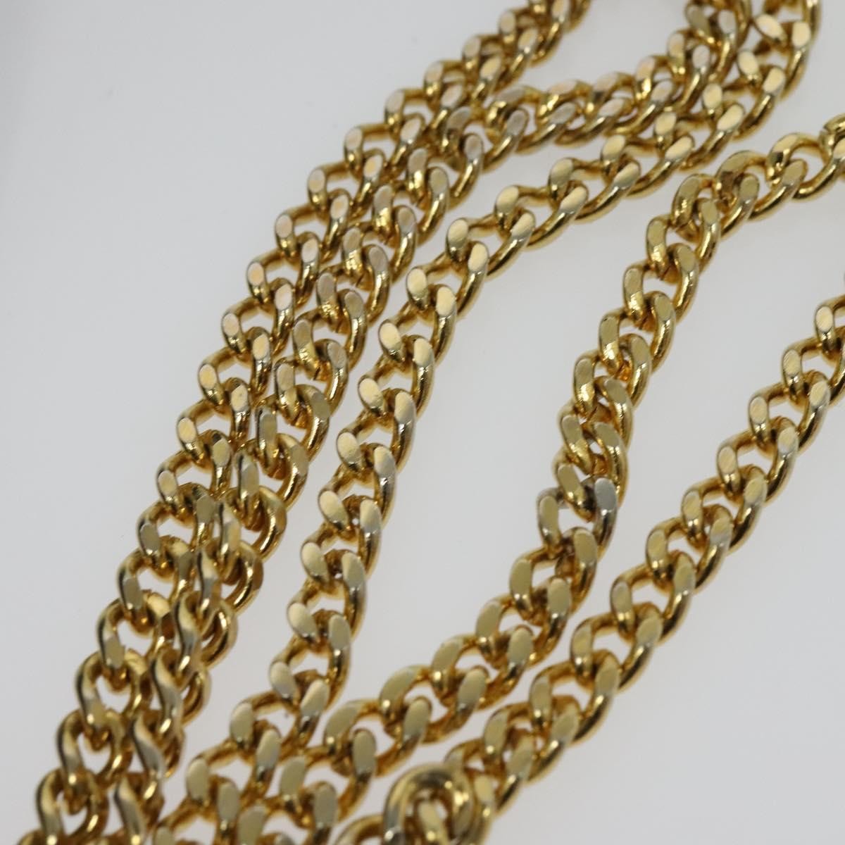 Christian Dior Vintage Chain Flap Shoulder Bag Diorissimo Canvas, NAVY, CANVAS, Shoulder bag