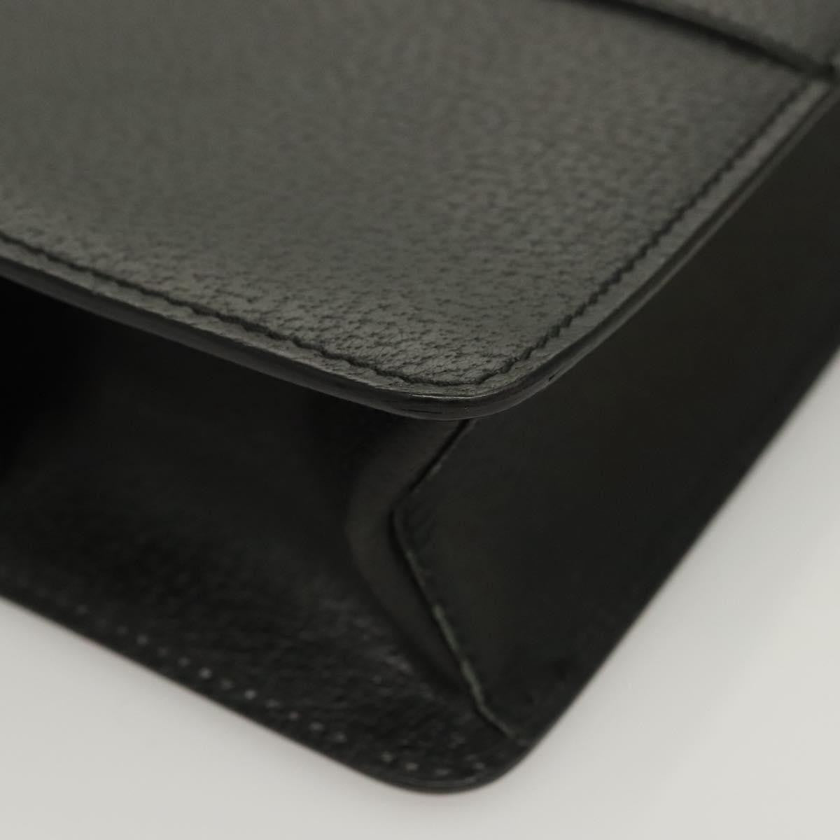 Salvatore Ferragamo Logo Zip Pouch Leather, BLACK, LEATHER, Clutche & pouche