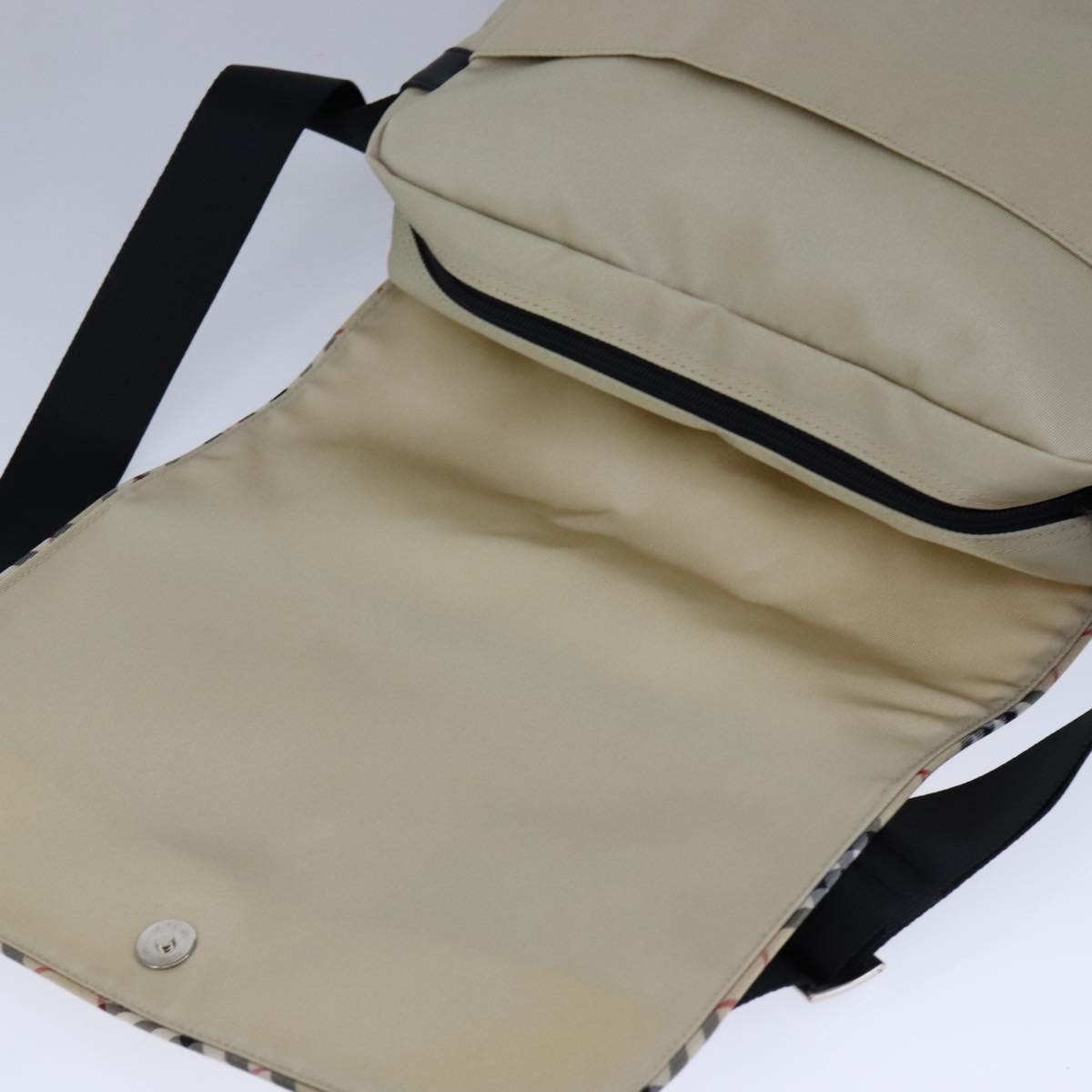 Burberry Vintage Crossbody Bag House Check Coated Canvas, BEIGE, NYLON, Shoulder bag