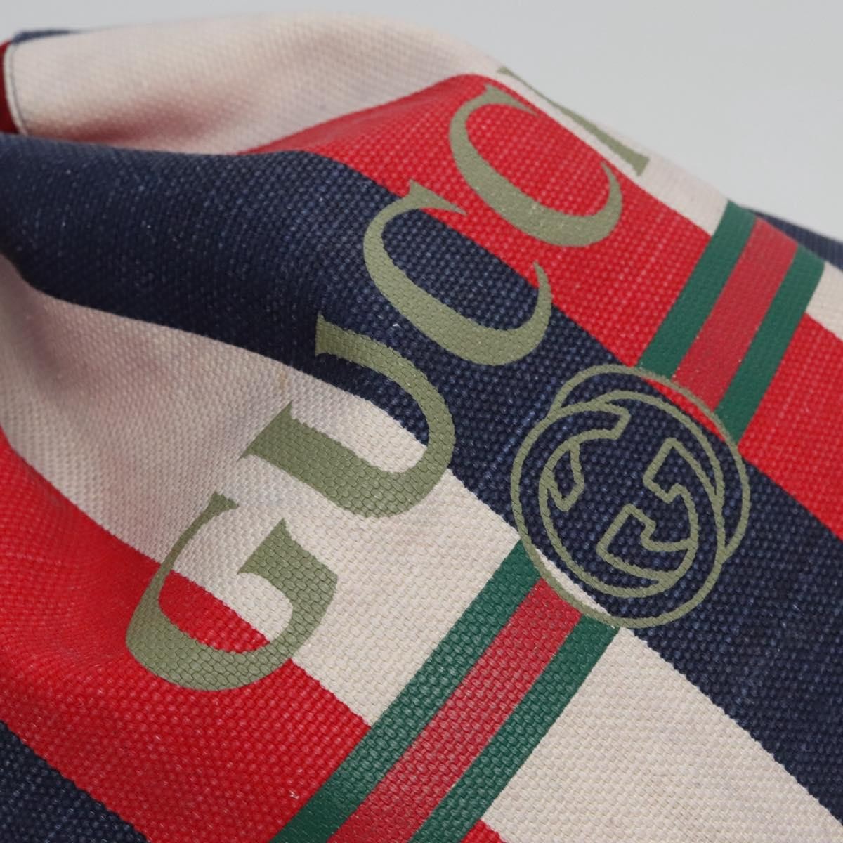 Gucci Logo Drawstring Backpack Striped Canvas, MULTICOLOUR, CANVAS, Backpack