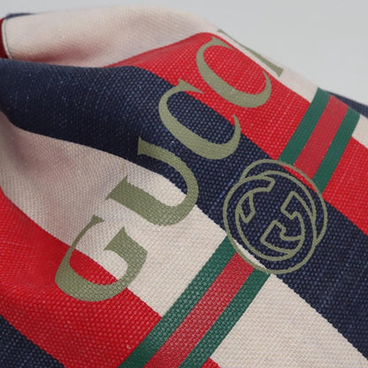 Gucci Logo Drawstring Backpack Striped Canvas, MULTICOLOUR, CANVAS, Backpack