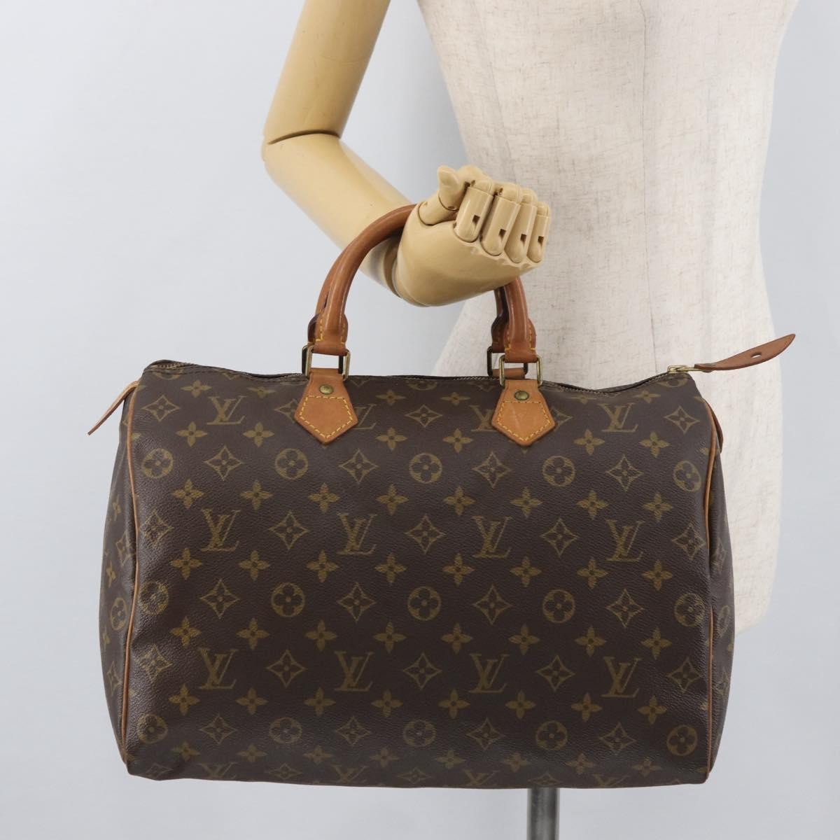 Louis Vuitton Speedy Handbag Monogram Canvas, Brown, Canvas, Handbag