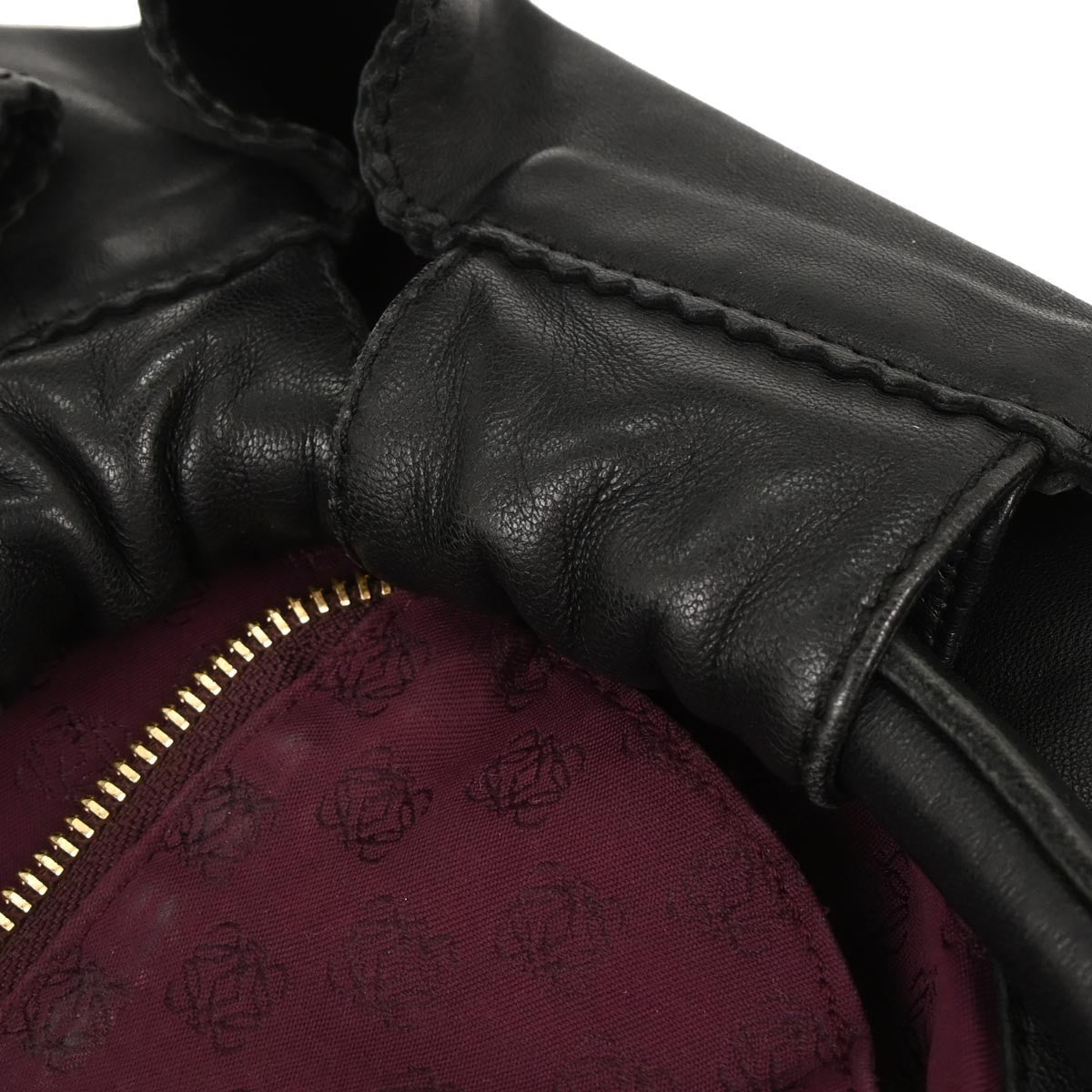 Loewe Anagram Logo Nappa Aire Hand Bag Leather, BLACK, LEATHER, Handbag