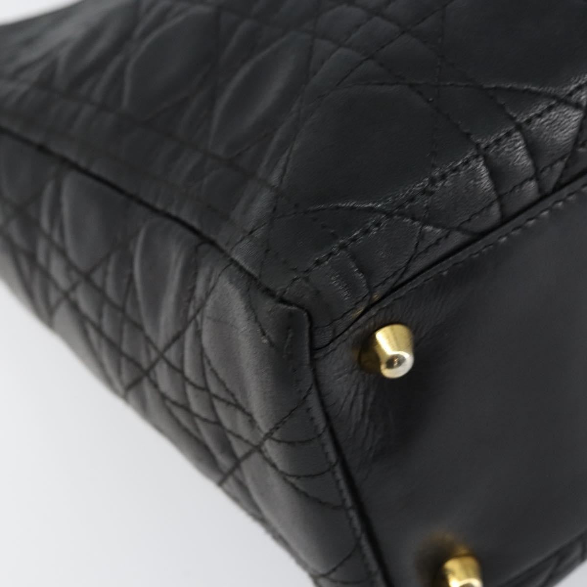 Christian Dior Vintage Lady Dior Bag Cannage Quilt Lambskin, BLACK, LEATHER, Handbag