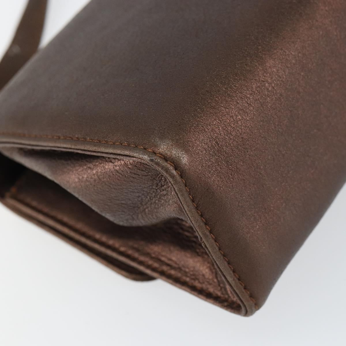 Salvatore Ferragamo Gancini Shoulder Bag Leather, GOLD, LEATHER, Shoulder bag