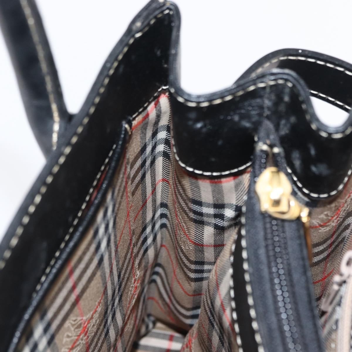 Burberry Vintage Handbag Leather, BLACK, LEATHER, Handbag