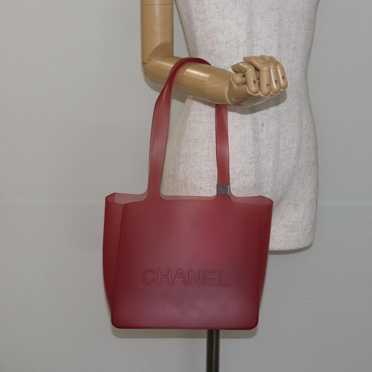 Chanel Jelly Tote Rubber, RED, RUBBER, Tote bag
