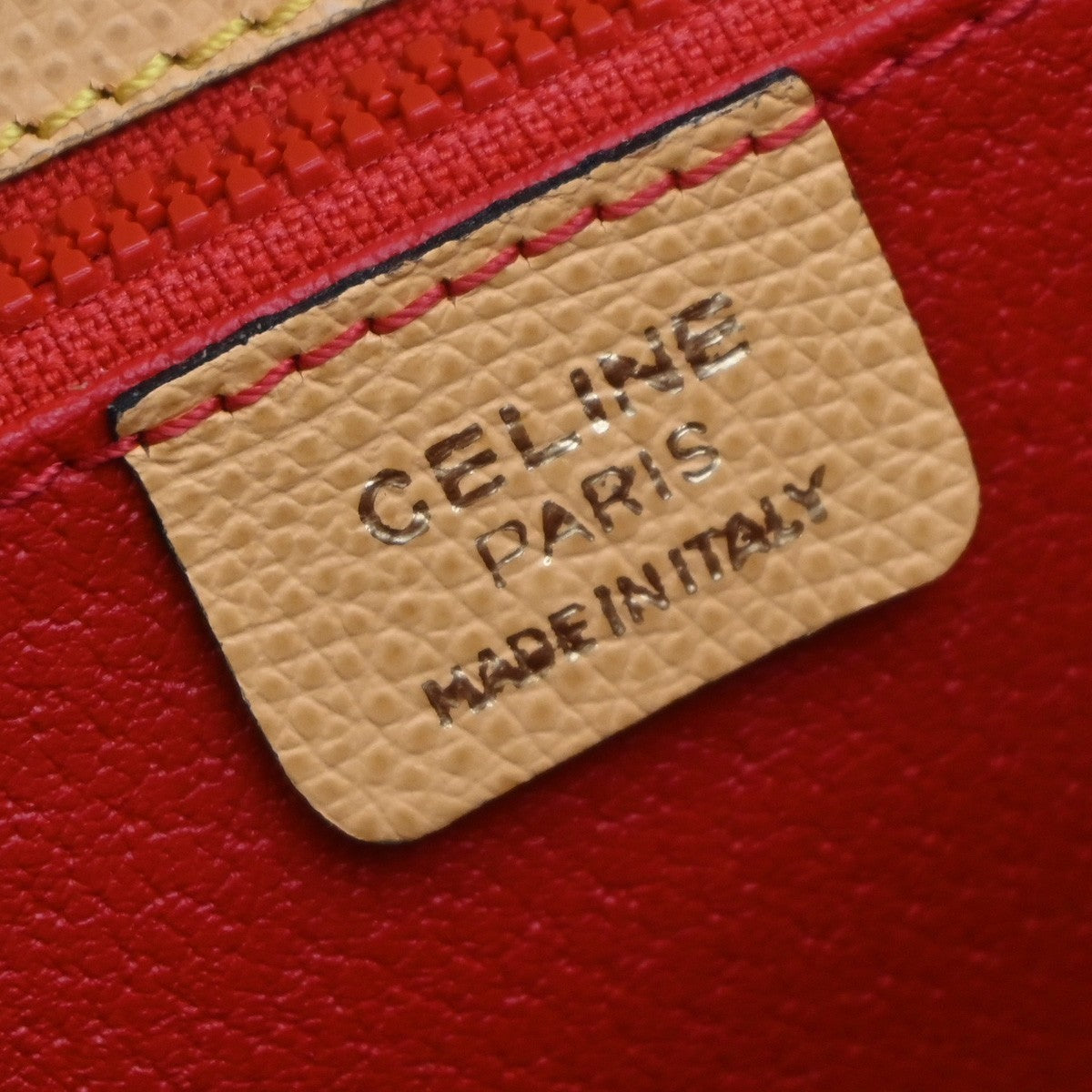 Celine Vintage Convertible Turnlock Top Handle Bag Leather, YELLOW, LEATHER, Handbag