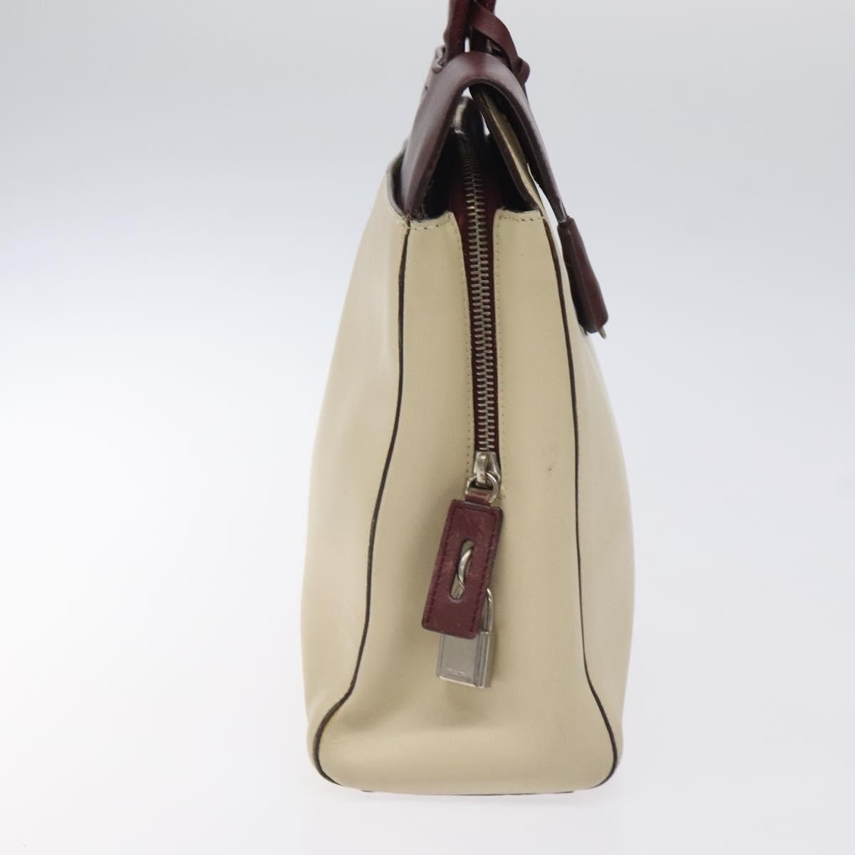 Prada Vintage Shoulder Bag Leather, BEIGE, LEATHER, Shoulder bag
