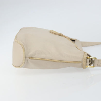 Celine Vintage Shoulder Bag Leather, BEIGE, LEATHER, Shoulder bag