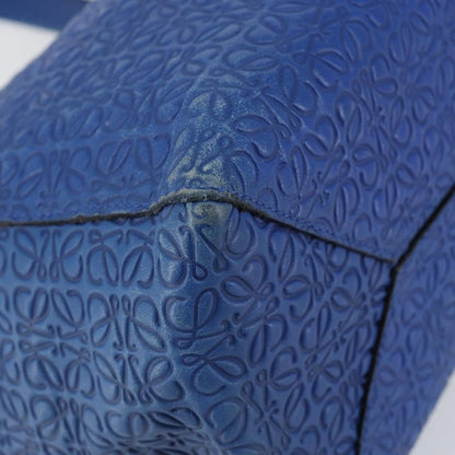 Loewe Vintage Anagram Tote Leather, BLUE, LEATHER, Tote bag