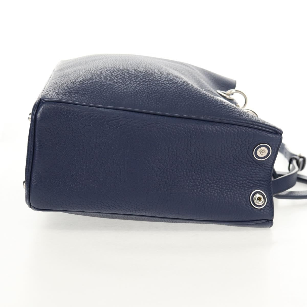 Christian Dior Diorissimo Tote Pebbled Leather, NAVY, LEATHER, Tote bag