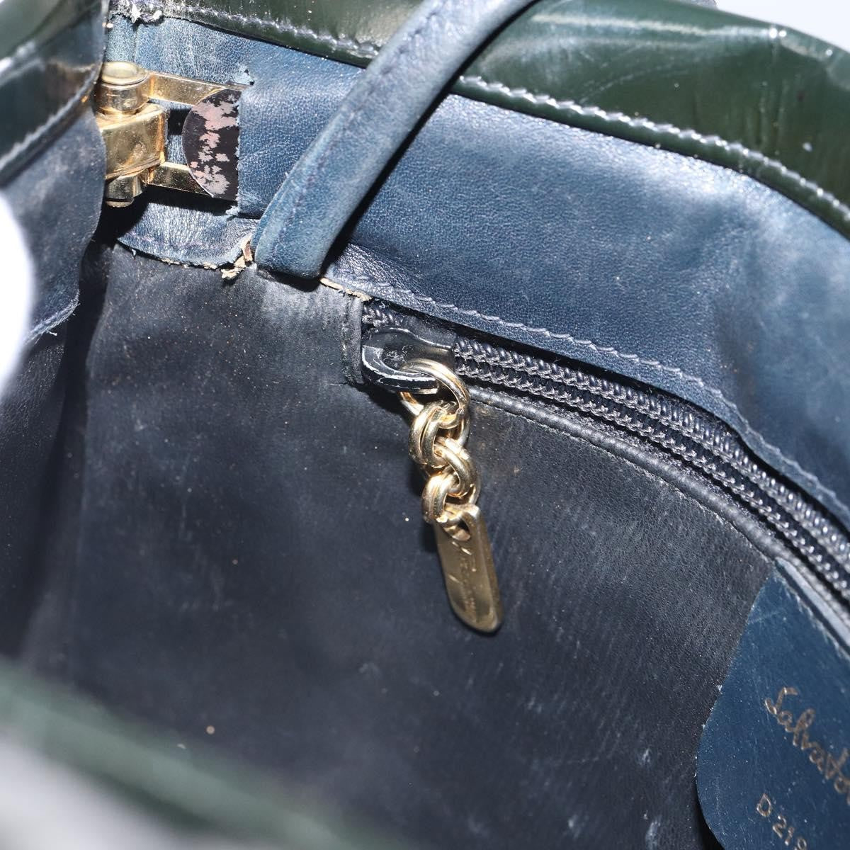 Salvatore Ferragamo Vintage Shoulder Bag Leather, BLACK, LEATHER, Shoulder bag