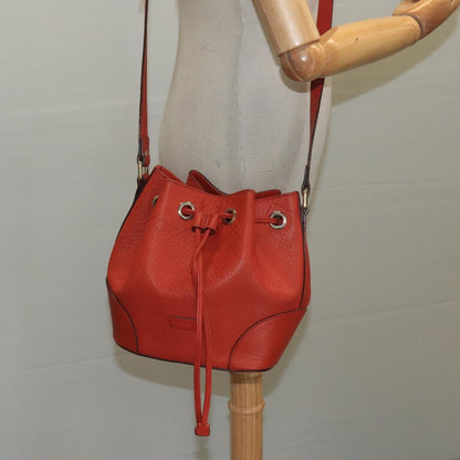 Gucci Bright Bucket Bag Diamante Leather, ORANGE, LEATHER, Handbag