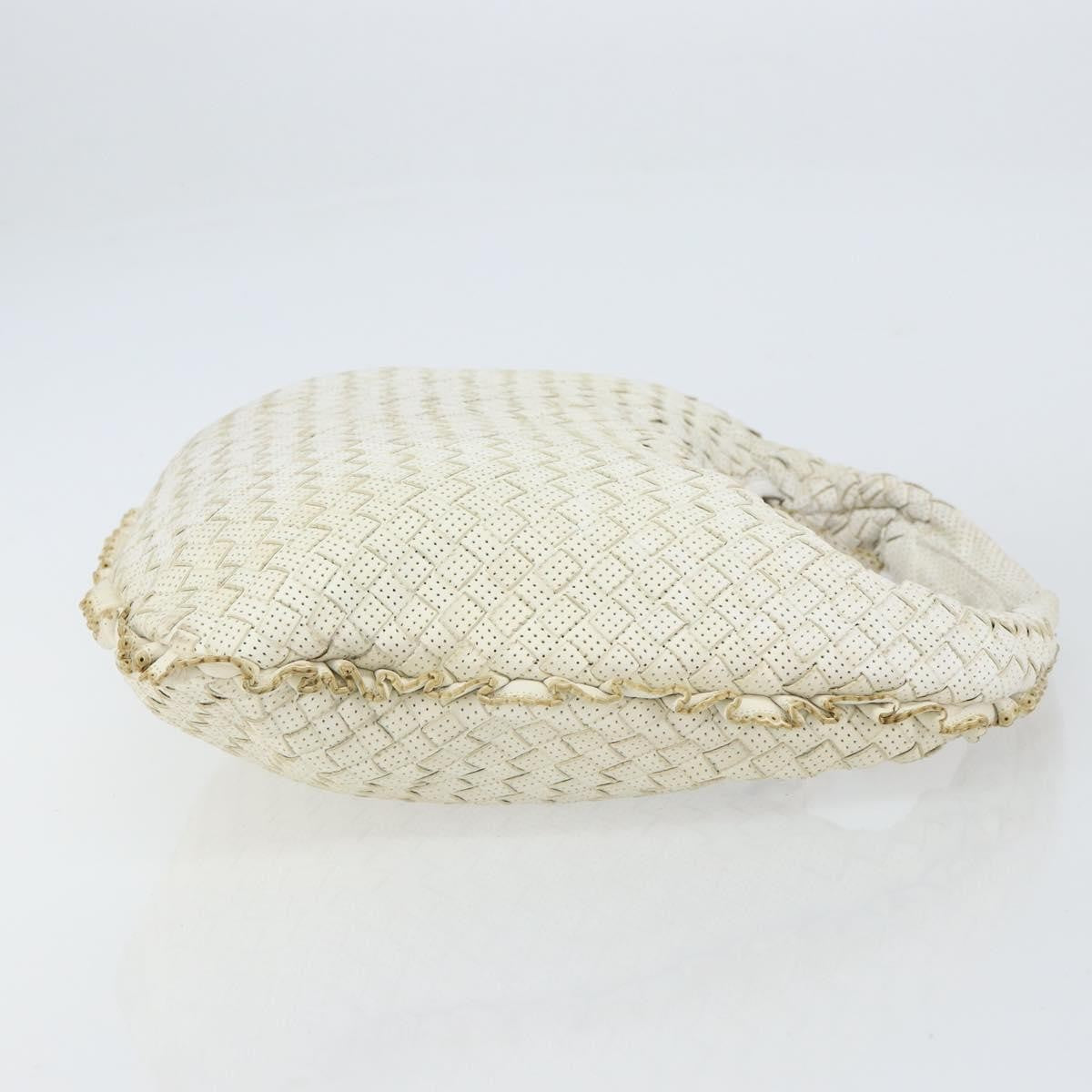 Bottega Veneta Veneta Hobo Perforated Intrecciato Nappa, WHITE, LEATHER, Handbag