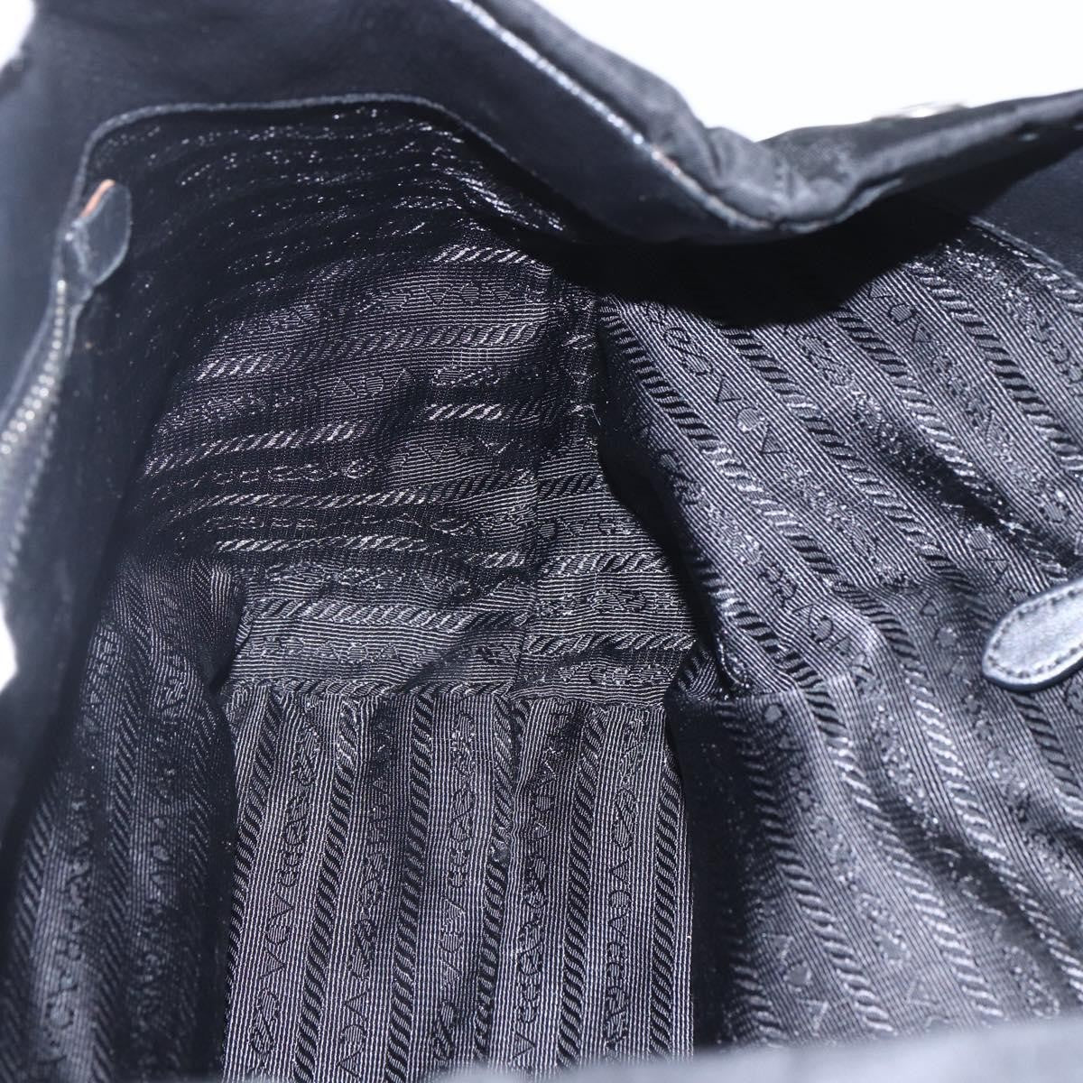 Prada Bow Tote Tessuto with Leather, BLACK, NYLON, Handbag