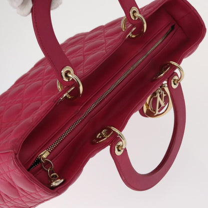 Christian Dior Lady Dior Bag Cannage Quilt Lambskin, PINK, LEATHER, Handbag