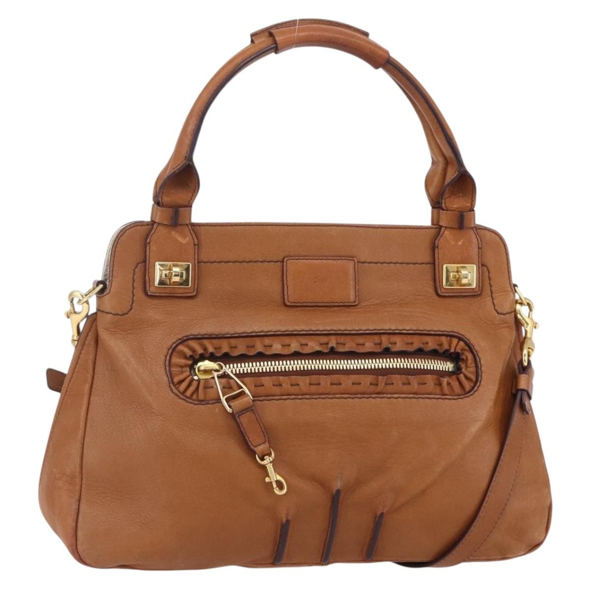 Chloe Margaret Handbag Leather, BROWN, LEATHER, Handbag