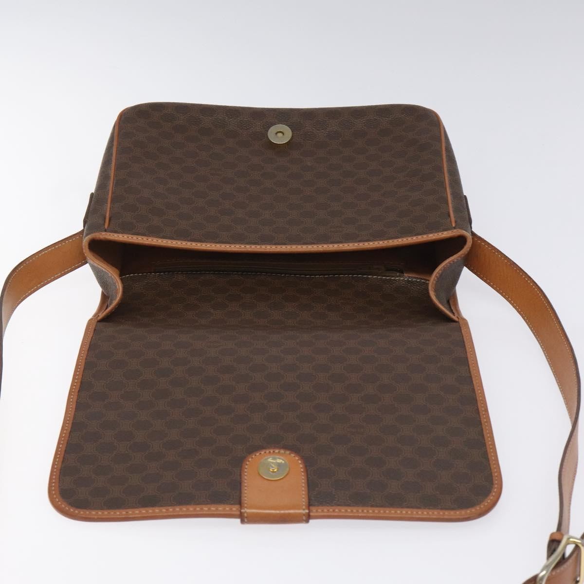 Celine Macadam Shoulder Bag PVC Leather, BROWN, CANVAS, Shoulder bag