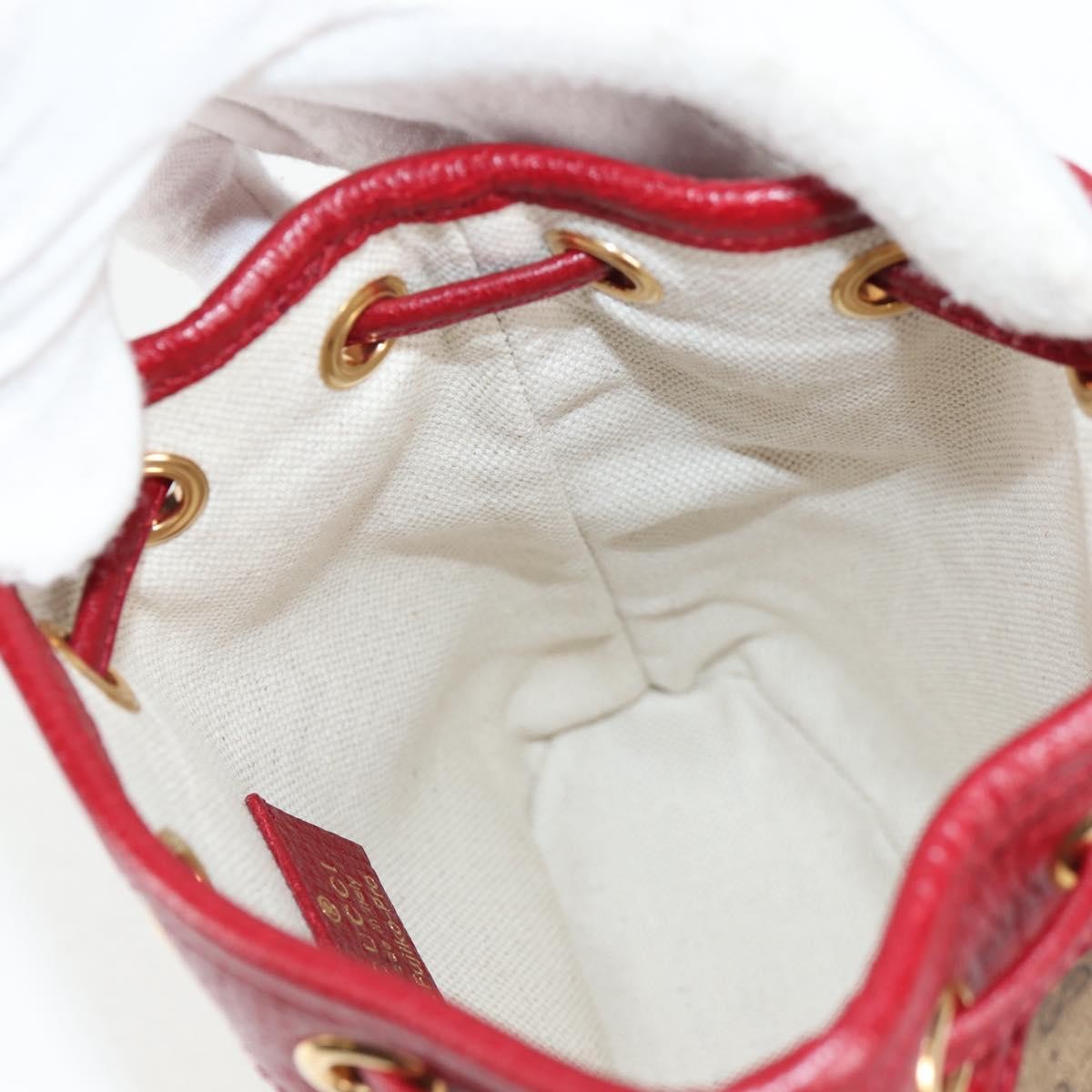 Gucci Doraemon Bucket Bag Printed Mini GG Coated Canvas, BEIGE, PVC, Crossbody bag