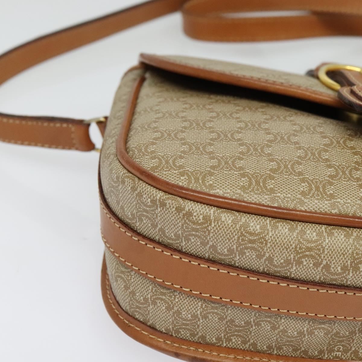 Celine Macadam Shoulder Bag PVC Leather, BEIGE, CANVAS, Shoulder bag