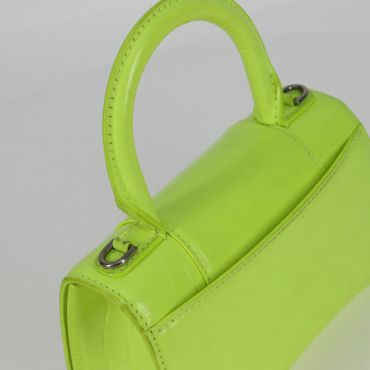 Balenciaga Hourglass Top Handle Bag Leather, GREEN, LEATHER, Handbag
