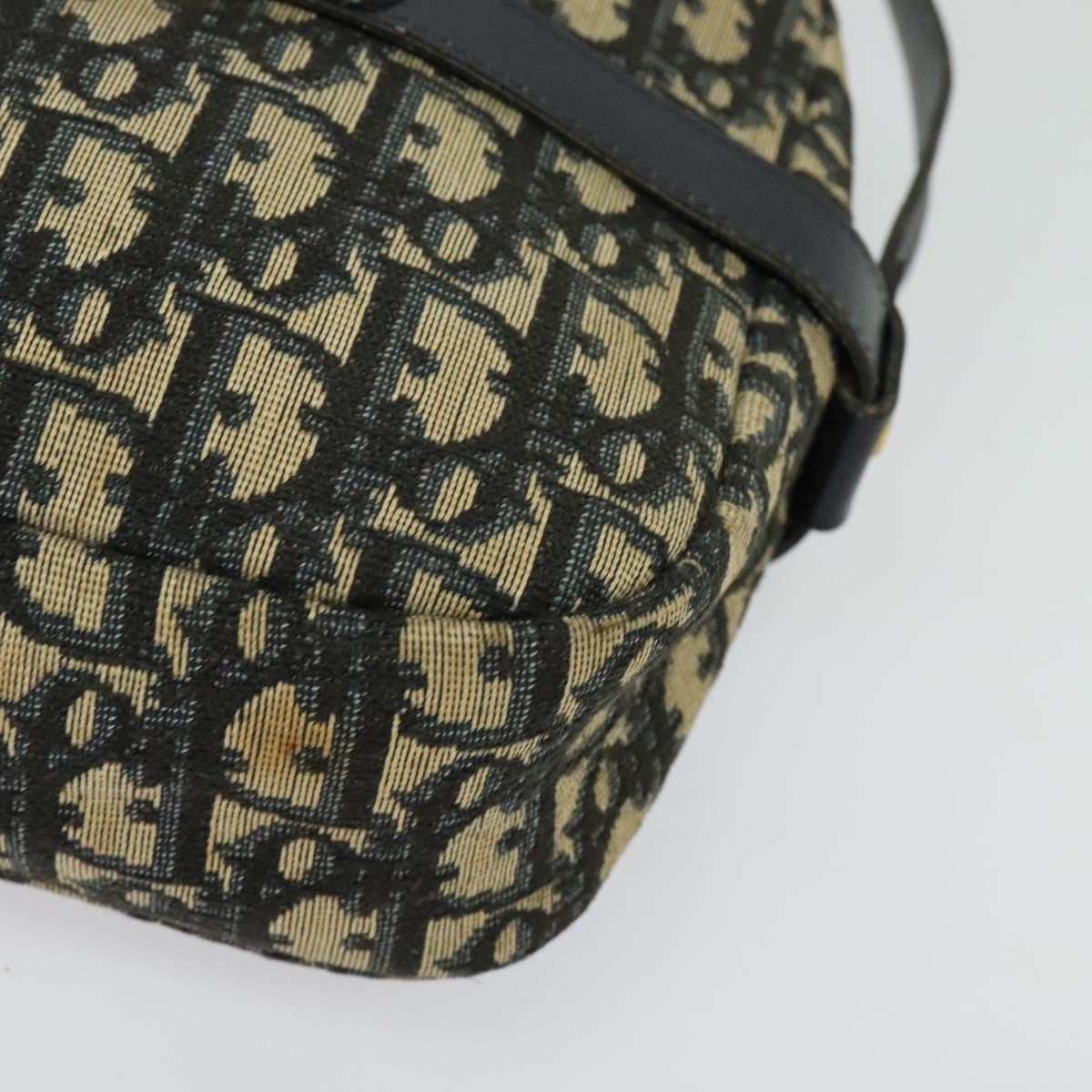 Christian Dior Vintage Trotter Shoulder Bag Canvas, NAVY, CANVAS, Shoulder bag