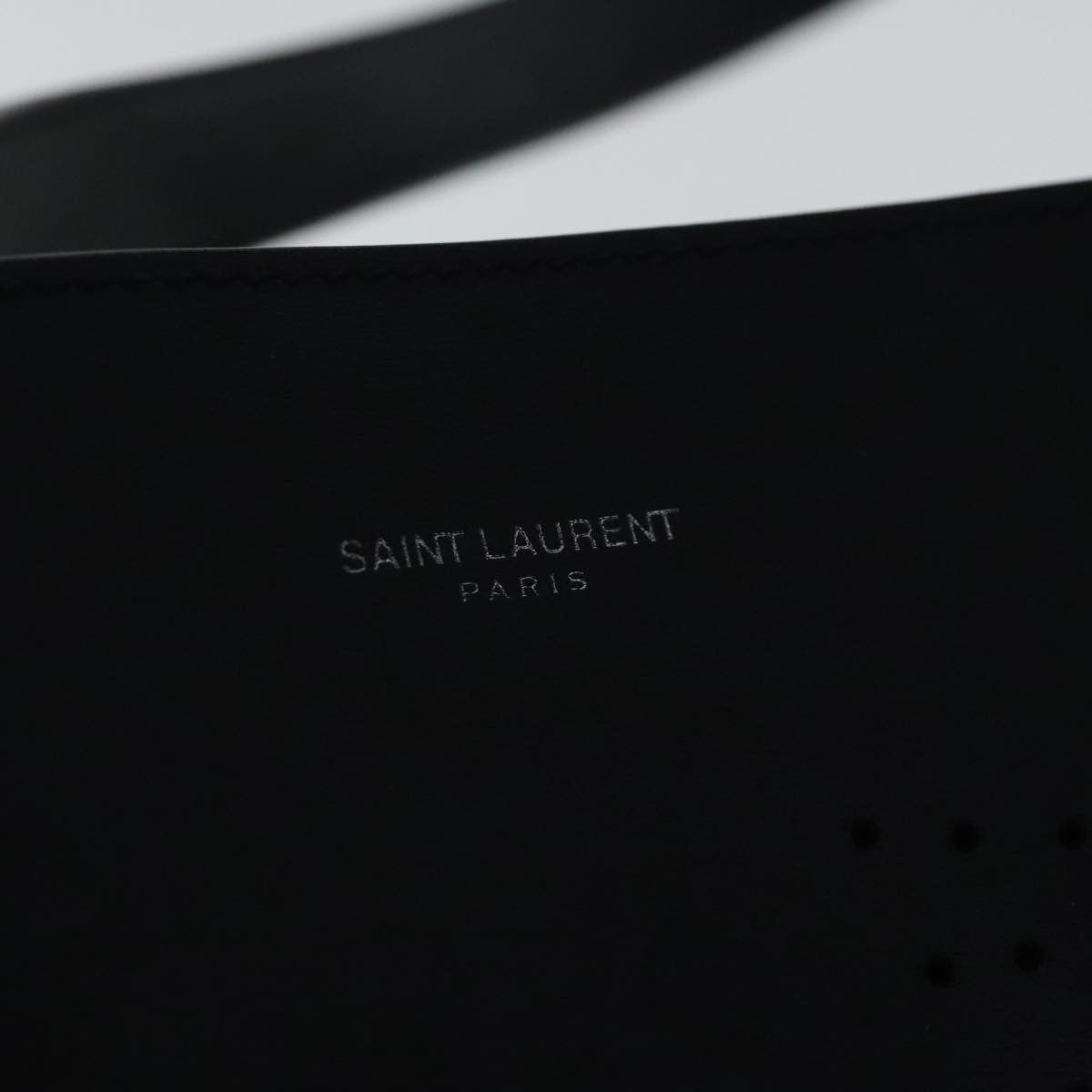 Saint Laurent Shopper Tote Leather, BLACK, LEATHER, Tote bag