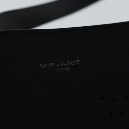 Saint Laurent Shopper Tote Leather, BLACK, LEATHER, Tote bag