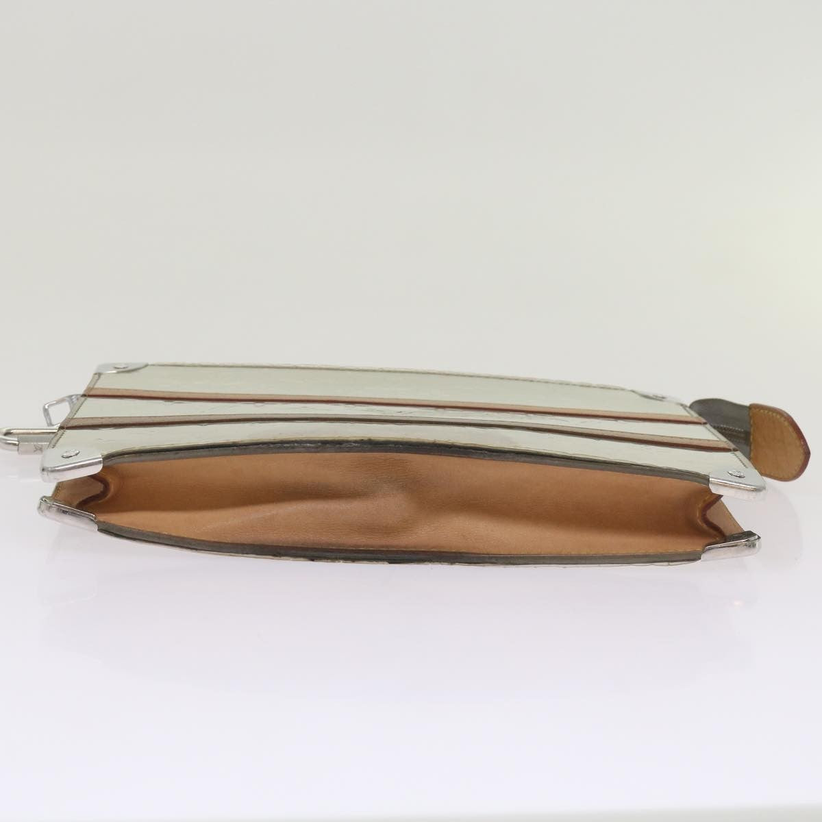 Louis Vuitton Trunk Pouch Monogram Mirror Coated Canvas, SILVER, CANVAS, Clutche & pouche