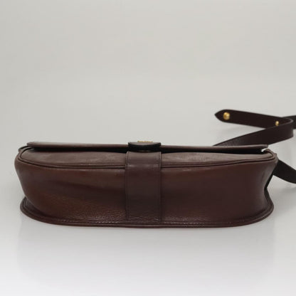 Christian Dior Vintage Trotter Shoulder Bag Canvas, BURGUNDY, LEATHER, Shoulder bag