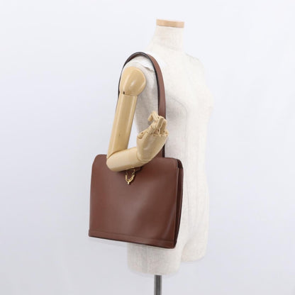 Celine Vintage Shoulder Bag Leather, BROWN, LEATHER, Shoulder bag