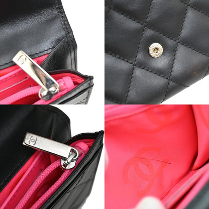 Chanel Cambon Bifold Wallet Quilted Lambskin, BLACK, LEATHER, Wallets